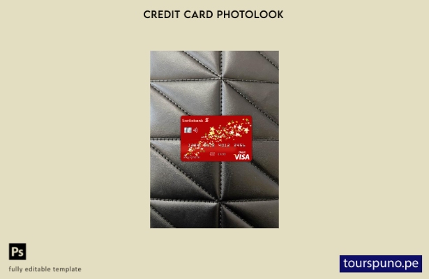 listo para imprimir plantilla frontal de aspecto fotográfico de tarjeta visa  26
